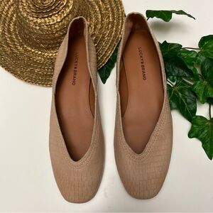 Lucky Brand Beige Textured Flats